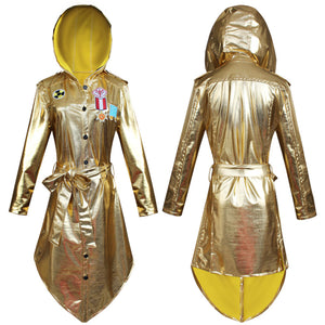 Pubg Gold Trench Coat Cosplay Costume Golden Suit Dress Halloween Carnival Outfit