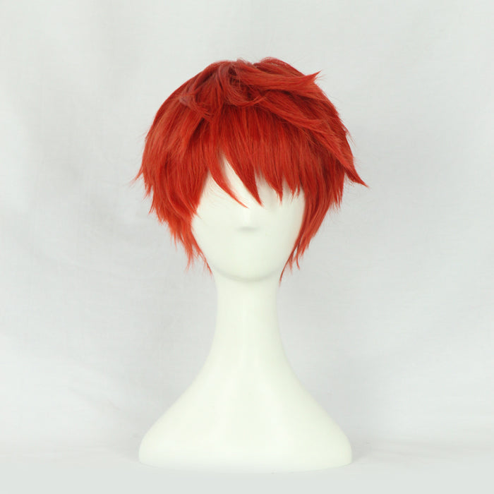 Short red deals cosplay wig
