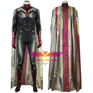Marvel Avengers 3: Infinity War Vision Jumpsuit Adult Men Cosplay Costume Full Set for Halloween Carnival