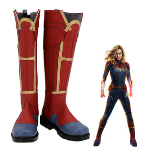 Captain Marvel Carol Danvers Cosplay Shoes Boots Custom Made for Adult Men and Women