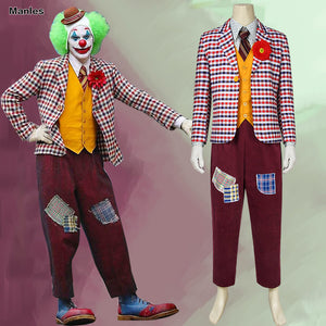 DC Comics Joker Arthur Fleck Comedian Clown Cosplay Costume Full Set for Halloween Carnival