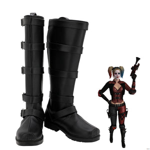 Game INJUSTICE2 Harley Quinn Cosplay Shoes Boots Custom Made for Adult Men and Women