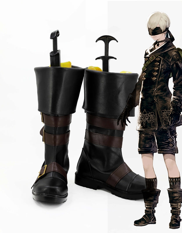 Game NieR Automata 9S YoRHa No. 9 Type S Cosplay Shoes Boots Custom Made for Adult Men and Women Halloween Carnival