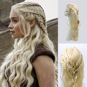 Game of Thrones Dragon of Mother Daenerys Targaryen Long Wavy Cosplay Wig Cosplay Prop for Girls Adult Women Halloween Carnival Party