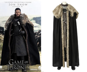 Game of Thrones Season 8 Jon Snow Aegon Targaryen Cosplay Costume Full Set with Cloak for Halloween Carnival