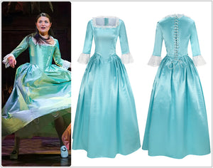 Hamilton Musical Elizabeth Schuyler Light Blue Eliza the Schuyler Sisters Dress Cosplay Costume Carnival Halloween