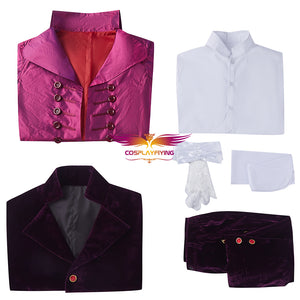 Hamilton Musical Thomas Jefferson Marquis de Lafayette Cosplay Costume Purple Uniform Carnival Halloween