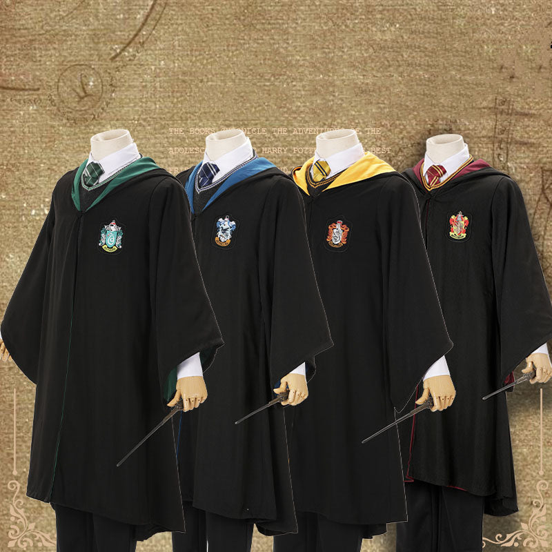 Harry Potter Gryffindor Ravenclaw Slytherin Robe Cloak Tie Costume