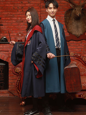 Fantastic Beasts and Where to Find Them Gryffindor Slytherin Ravenclaw Hufflepuff Robe Cloak+Tie Cosplay Costume Halloween Vintage Thick Version