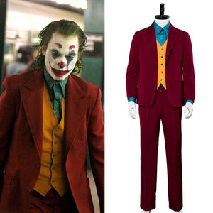 2019 New Movie DC Comics Joker Cosplay Costume Full Set Outfit For Halloween Carnival Version A