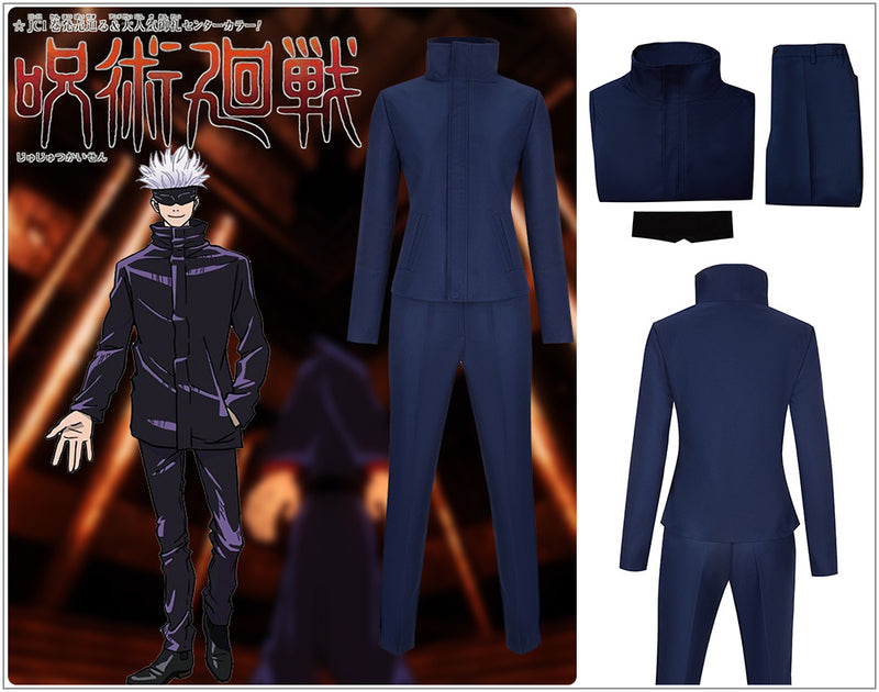 Cosplayflying - Buy Jujutsu Kaisen Gojō Satoru Navy Blue Outfits 