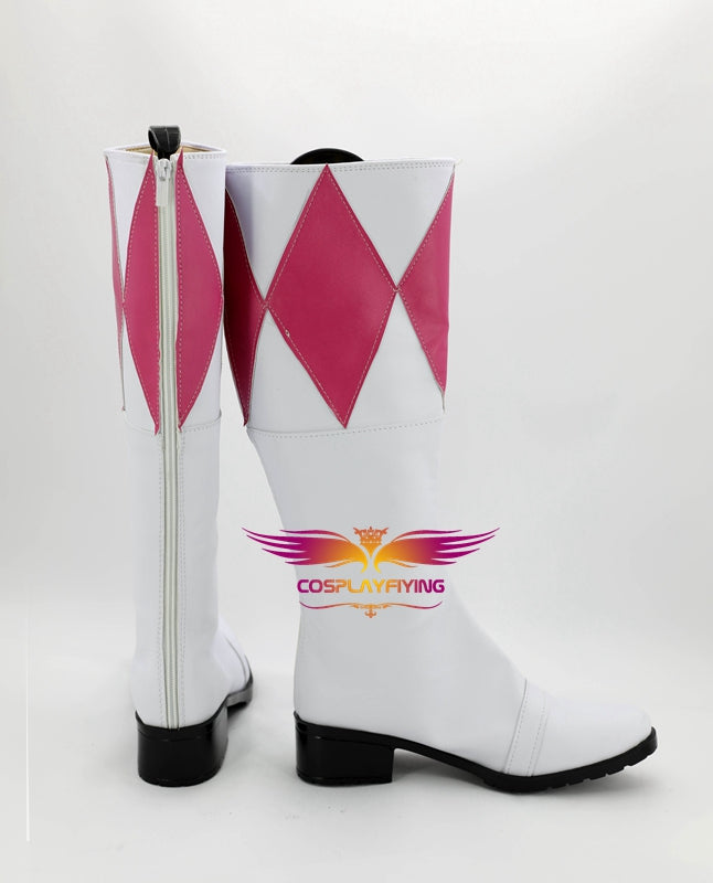 Power Ranger Cosplay Shoes Boots Custom Made White