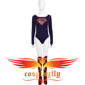 TV Supergirl Kara Danvers Suit Super Girl Zor-El Dress Battleframe Cosplay Costume For Adult For Halloween + Red Cape