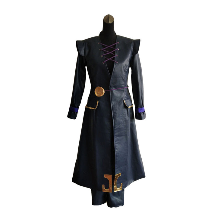 JoJo's Bizarre Adventure Leone Abbacchio Cosplay Costume Men Suit Black Trench Coat