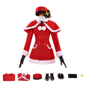Adult Girls Serina Christmas Cosplay Costume Red Mini Dress Cloak Hat