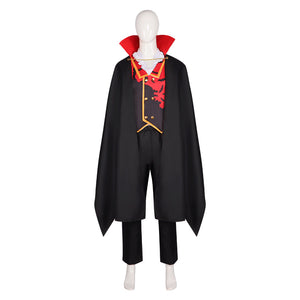 Adult Men Devil Vampire Costume Shirt Cloak Outfit Medieval Renaissance Victorian Cosplay