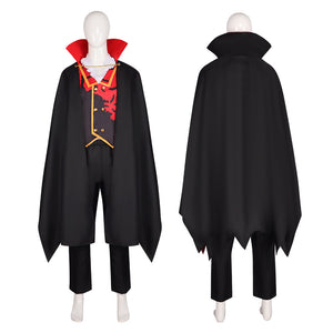 Adult Men Devil Vampire Costume Shirt Cloak Outfit Medieval Renaissance Victorian Cosplay