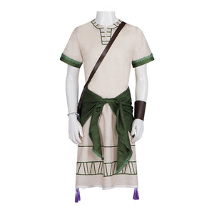 Adult Men Musical David Cosplay Costume Grey Robe Green Apron