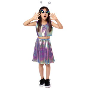 Girl Alien ET Skirt Cosplay Costume Children Party Outfit Stage Performance Clothing