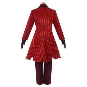 Hazbin Hotel Alastor Cosplay Costume Red Suit Set Halloween Stage Performance Clothing