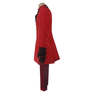 Hazbin Hotel Alastor Cosplay Costume Red Suit Set Halloween Stage Performance Clothing