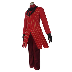 Hazbin Hotel Alastor Cosplay Costume Red Suit Set Halloween Stage Performance Clothing