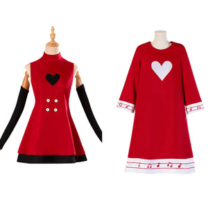 Anime Hazbin Hotel Charlie Cosplay Costume Woman Red Dress Uniform Kid skirts