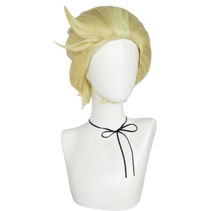 Anime Hazbin Hotel Lucifer Morningstar Cosplay Wig Yellow short hair Halloween Party Hairpiece