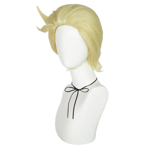 Anime Hazbin Hotel Lucifer Morningstar Cosplay Wig Yellow short hair Halloween Party Hairpiece