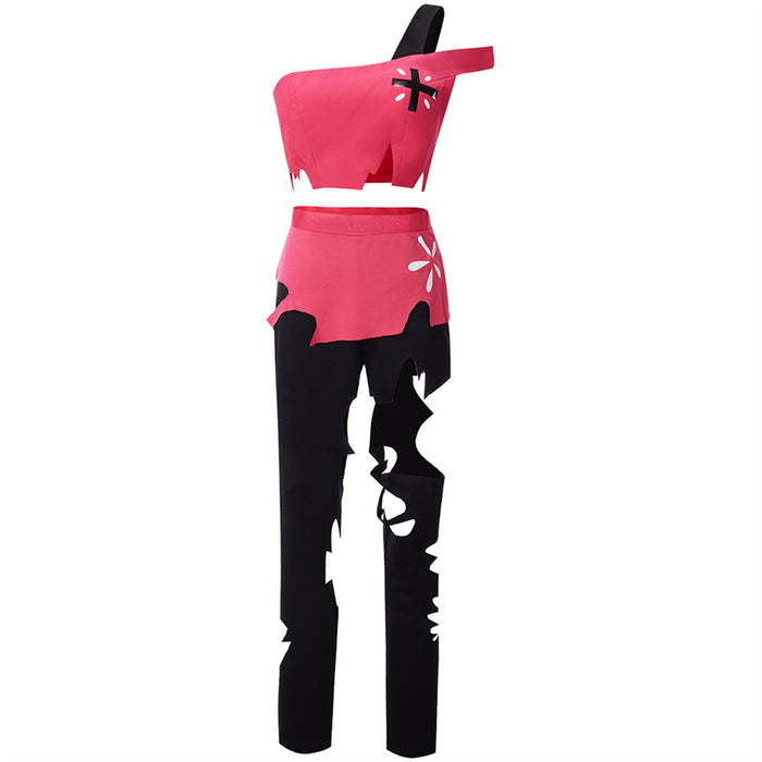 Anime Hazbin Hotel Cherri Bomb Cosplay Costume Suit Shirt Tops Pants for Halloween Carnival Outfit