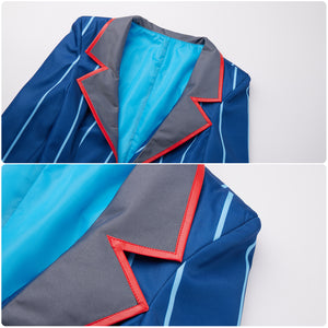 Anime Hazbin Hotel Vox Cosplay Costume Blue Suit Jacket Sweatshirt Pants for Halloween Carnival