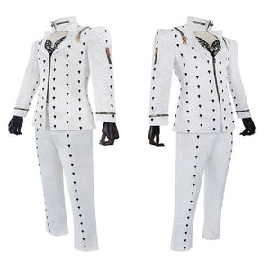 Anime JoJo's Bizarre Adventure Bruno Buccellati Cosplay Costume White Suit Set