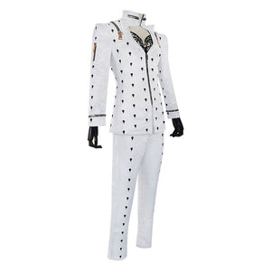 Anime JoJo's Bizarre Adventure Bruno Buccellati Cosplay Costume White Suit Set