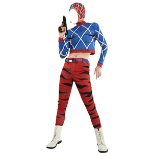 Anime JoJo's Bizarre Adventure Guīdo Mista Cosplay Costume Printed Jacket with Hood