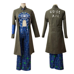 Anime JoJo's Bizarre Adventure Jolyne Cujoh Cosplay Costume Long Windbreaker Clothig