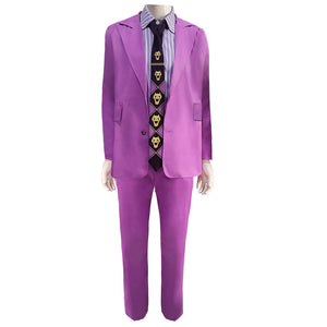 Anime JoJo's Bizarre Adventure Kira Yoshikage Cosplay Costume Halloween Suit Set