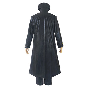 Anime JoJo's Bizarre Adventure Kujo Jotaro Cosplay Costume Long black windbreaker windproof