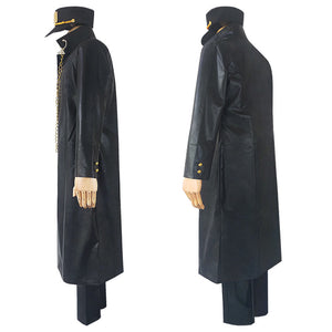 Anime JoJo's Bizarre Adventure Kujo Jotaro Cosplay Costume Long black windbreaker windproof