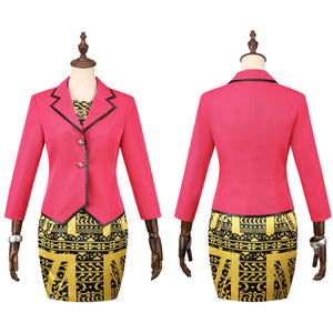 Anime Monster High Claudia Cosplay Costume Red Jacket Printed Tight Dress