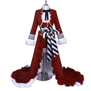 Ciel Phantomhive Cosplay Costume Black Tea Cup Dress Palace Gorgeous Lolita Attire