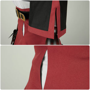 Blue Archive Asagi Mutsuki Cosplay Costume Red Campus Uniform Set with Waistband Skirt