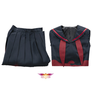 Blue Archive Kenzaki Tsurugi Cosplay Costume Black Suit Sweatshirt Tops Skirt for Halloween Outfit