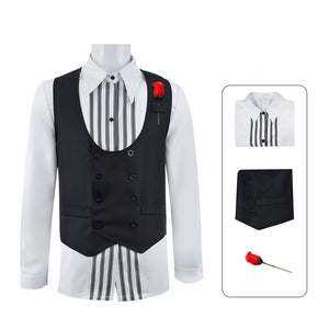 The Hunger Games Coriolanus Snow Cosplay Costume Ballad Shirt Suit  Halloween Outfits Vest Shirt with Accessories