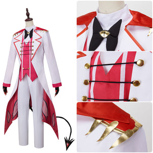 Hazbin Hotel Lucifer Morning Star Cosplay Costume White Tailcoat Set Party Uniform