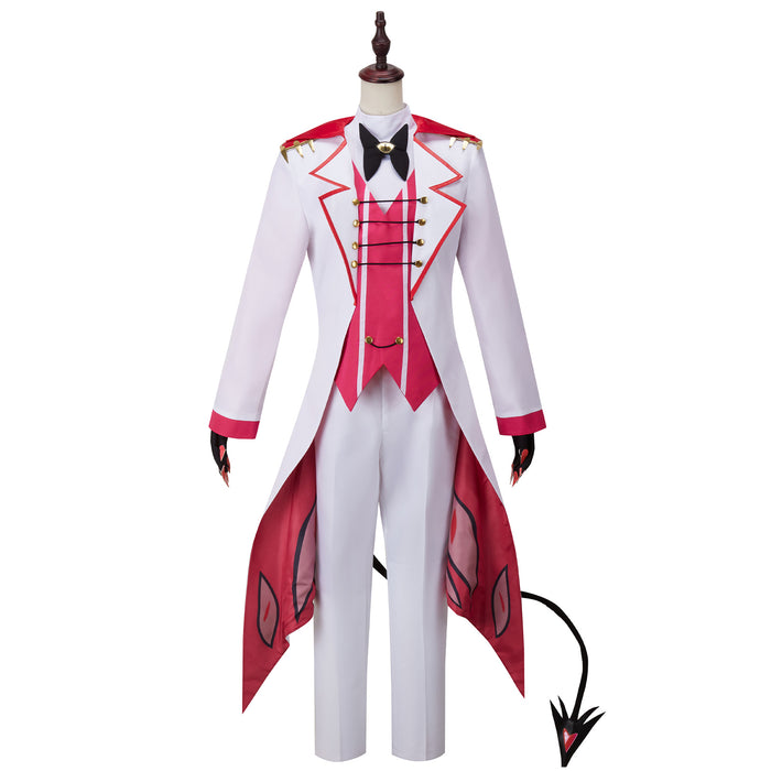 Hazbin Hotel Lucifer Morning Star Cosplay Costume White Tailcoat Set Party Uniform