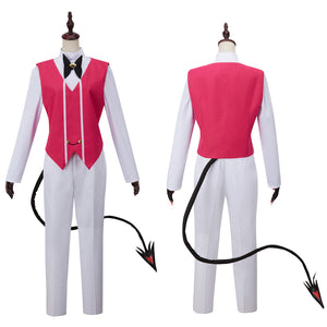 Hazbin Hotel Lucifer Morning Star Cosplay Costume White Tailcoat Set Party Uniform