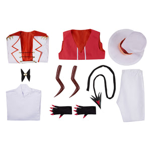 Hazbin Hotel Lucifer Morning Star Cosplay Costume White Tailcoat Set Party Uniform