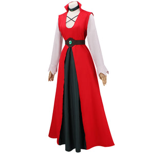 Anime Disenchantment Bean Queen Red Hegemonic Dress with Crown Stage Performance Clothing