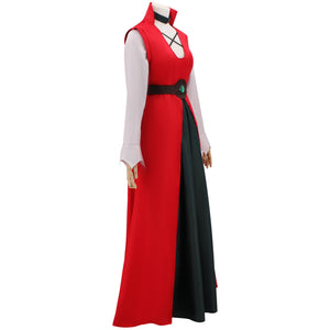 Anime Disenchantment Bean Queen Red Hegemonic Dress with Crown Stage Performance Clothing