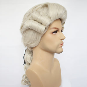 Hamilton Musical Alexander Masquerade Ball Male Baroque Colony Cosplay Wig Stage Halloween Performance Hairpiece